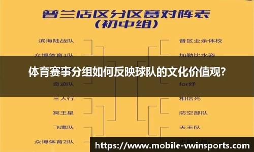 体育赛事分组如何反映球队的文化价值观？